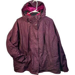 Columbia Interchange Purple winter Jacket Omni Heat Thermal Comfort 2X Womens